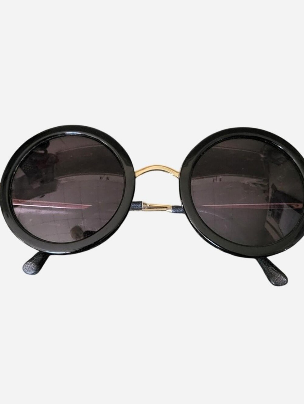 The Row Linda Farrow Black Round Sunglasses